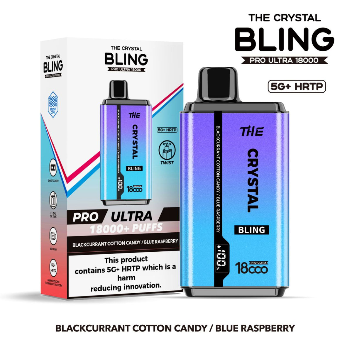 Buy Bulk The Crystal Bling Pro Ultra 18000 Disposable Vape Box of 5 - Vape Wholesale Mcr