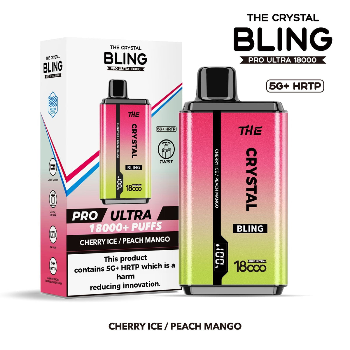 Buy Bulk The Crystal Bling Pro Ultra 18000 Disposable Vape Box of 5 - Vape Wholesale Mcr