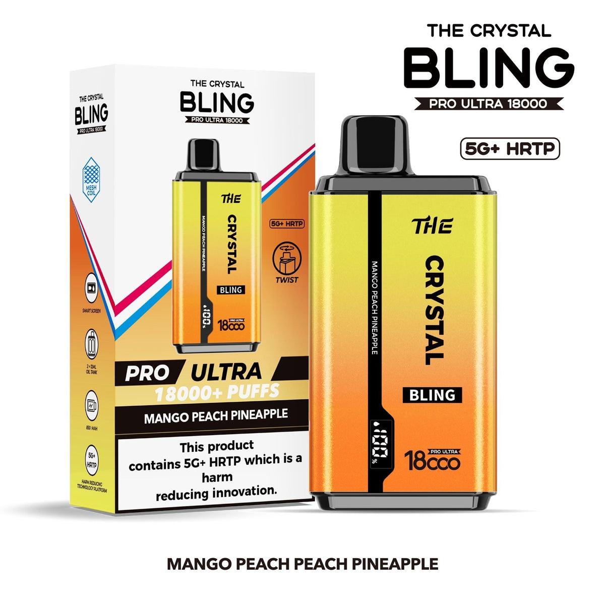 Buy Bulk The Crystal Bling Pro Ultra 18000 Disposable Vape Box of 5 - Vape Wholesale Mcr