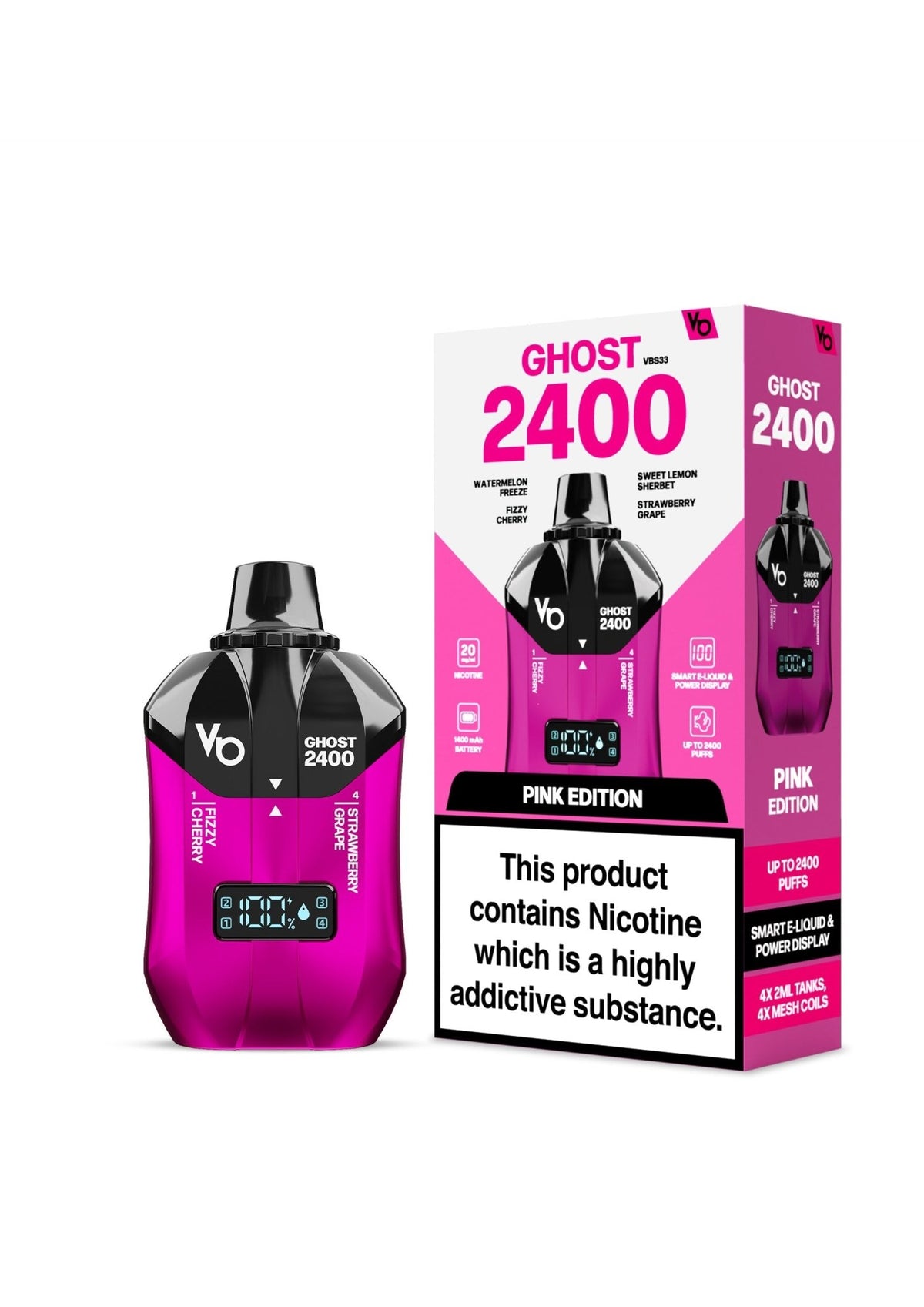 Buy Bulk Vapes Bars Ghost 2400 Puffs Disposble Vape (Pack of 5) - Vape Wholesale Mcr