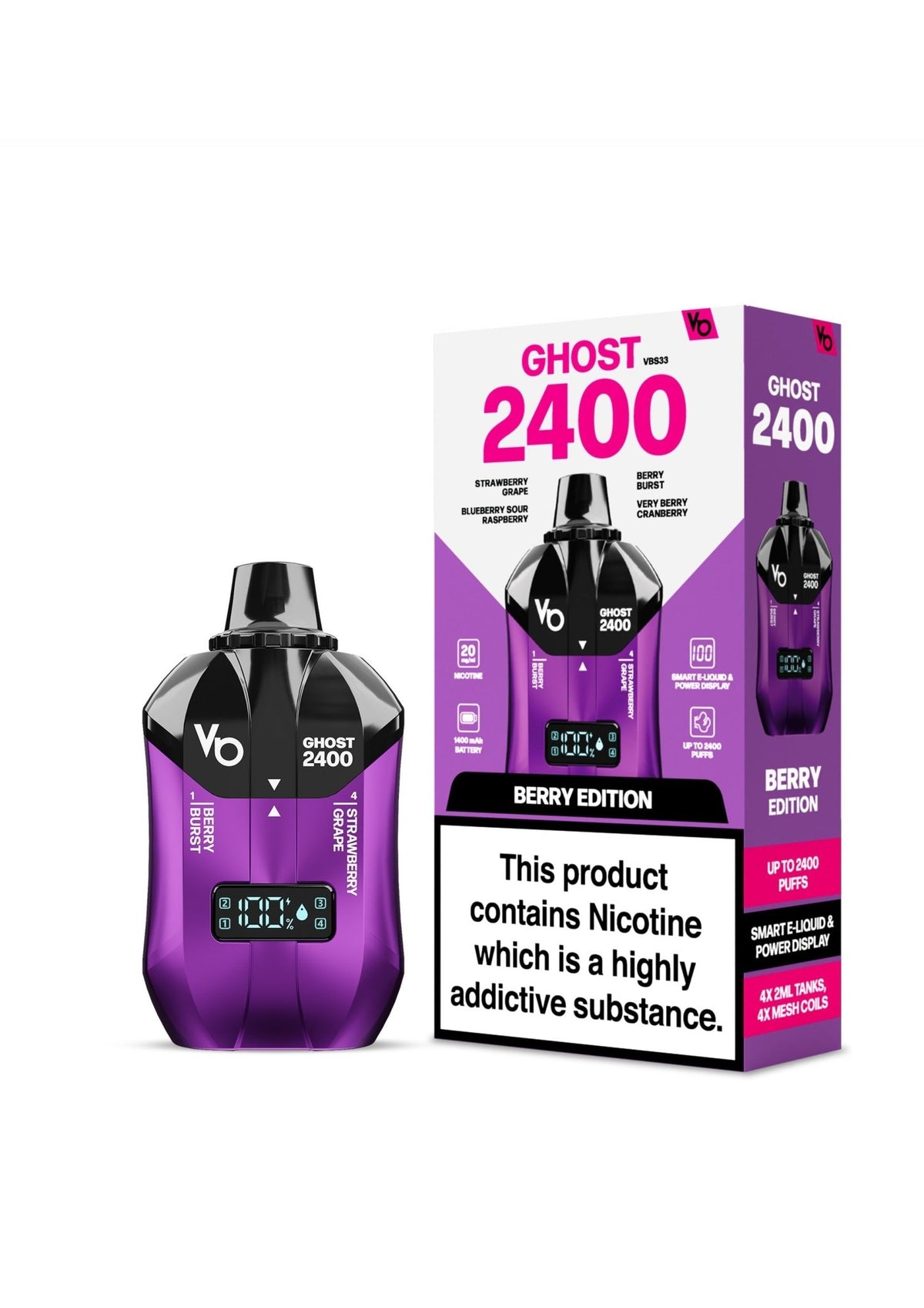 Buy Bulk Vapes Bars Ghost 2400 Puffs Disposble Vape (Pack of 5) - Vape Wholesale Mcr