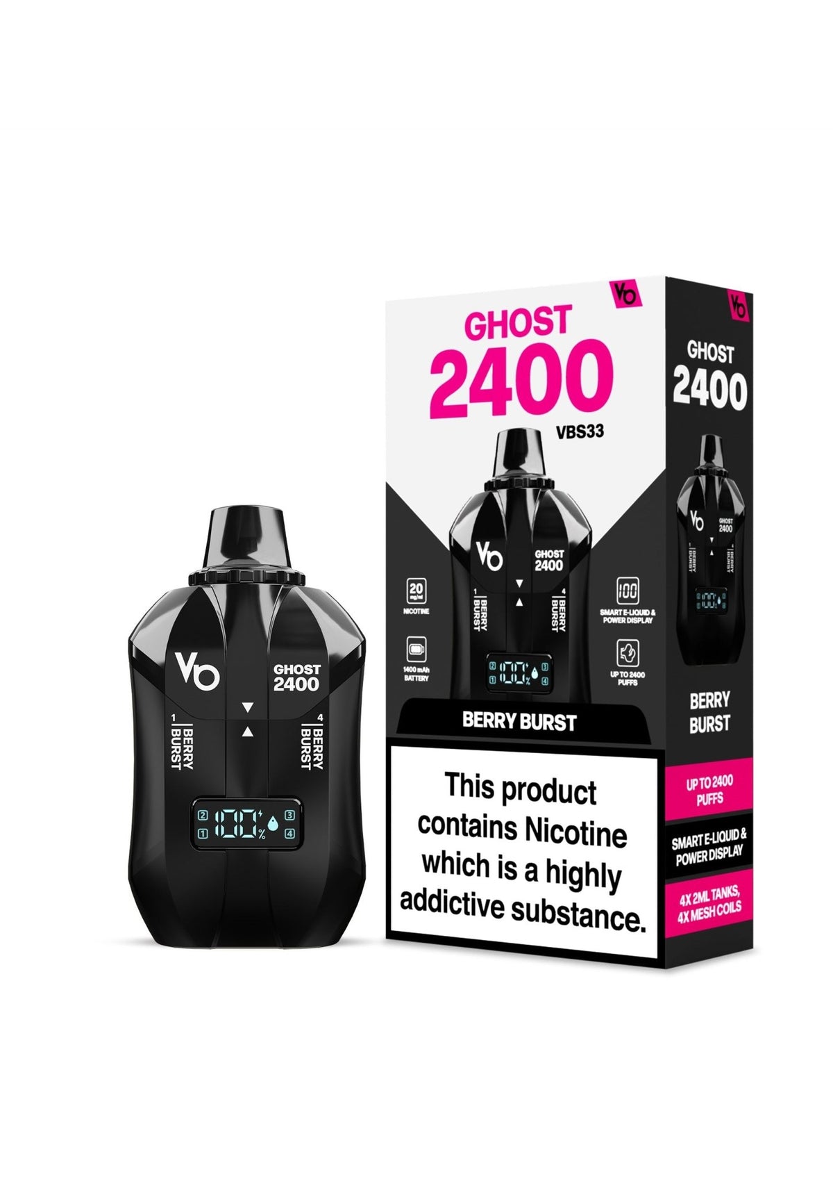 Buy Bulk Vapes Bars Ghost 2400 Puffs Disposble Vape (Pack of 5) - Vape Wholesale Mcr