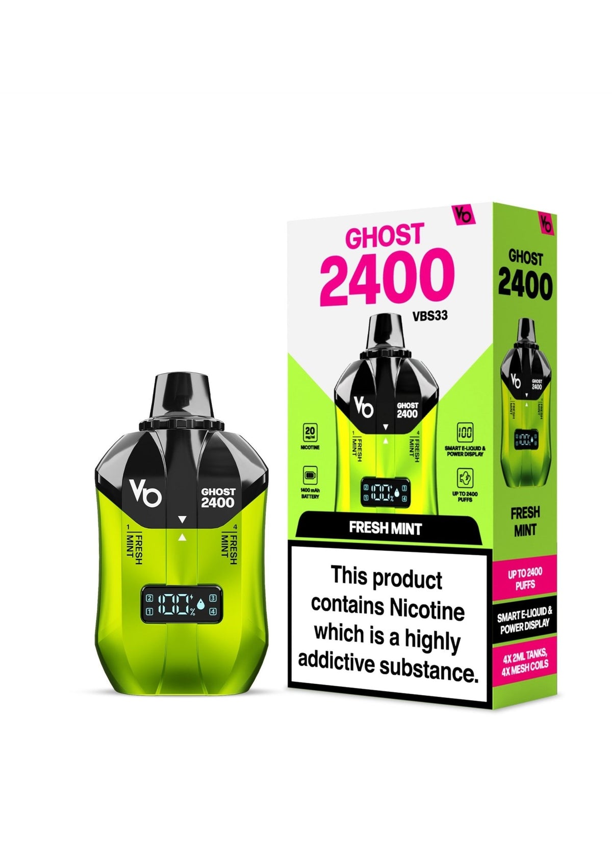 Buy Bulk Vapes Bars Ghost 2400 Puffs Disposble Vape (Pack of 5) - Vape Wholesale Mcr