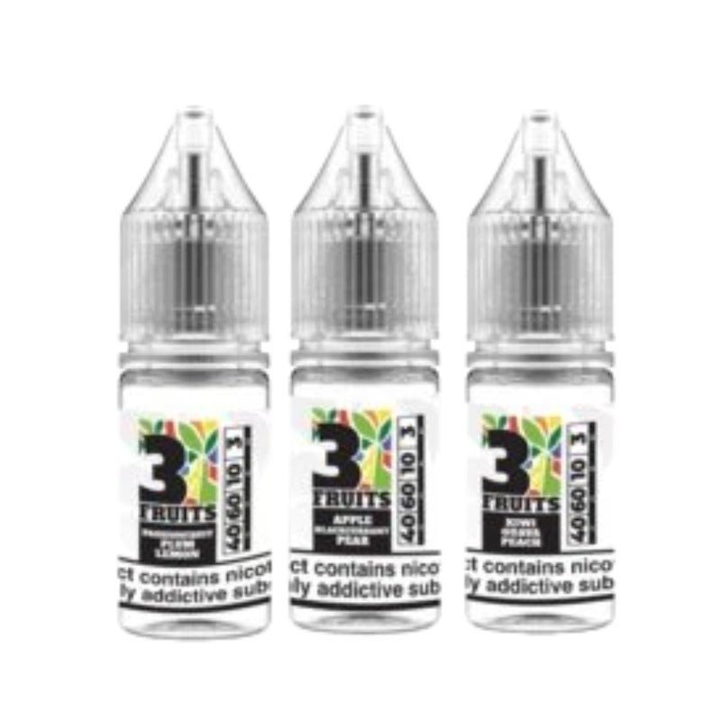 3 Fruits 10ML E-Liquid (Pack of 10)-Apple Blackcurrant Pear-vapeukwholesale