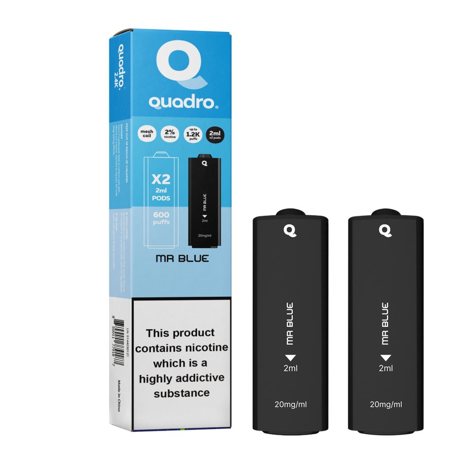Buy Bulk 4 in 1 Quadro 2400 Puffs Replacement Pods Box of 5 - Vape Wholesale Mcr