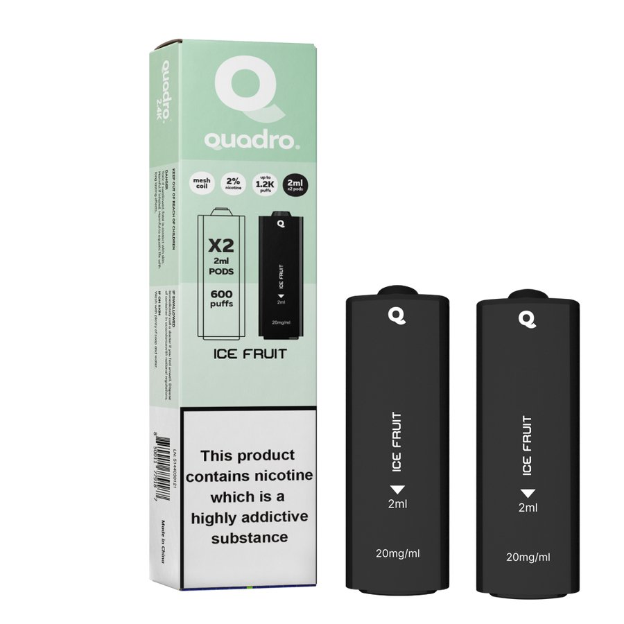 Buy Bulk 4 in 1 Quadro 2400 Puffs Replacement Pods Box of 5 - Vape Wholesale Mcr