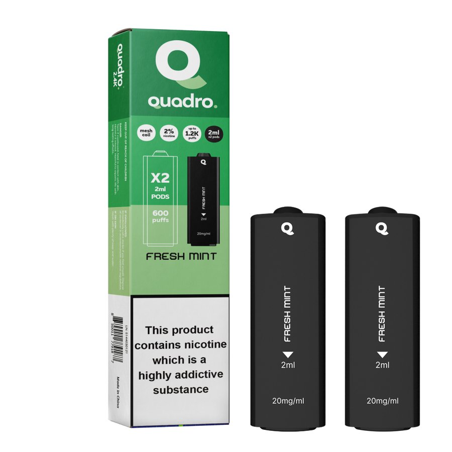 Buy Bulk 4 in 1 Quadro 2400 Puffs Replacement Pods Box of 5 - Vape Wholesale Mcr