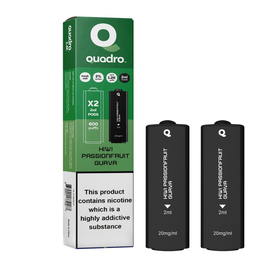 Buy Bulk 4 in 1 Quadro 2400 Puffs Replacement Pods Box of 5 - Vape Wholesale Mcr
