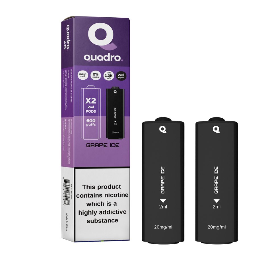 Buy Bulk 4 in 1 Quadro 2400 Puffs Replacement Pods Box of 5 - Vape Wholesale Mcr