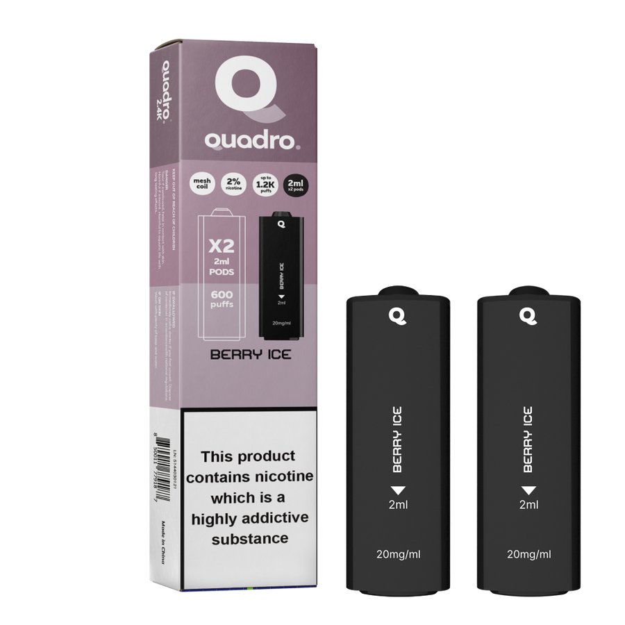Buy Bulk 4 in 1 Quadro 2400 Puffs Replacement Pods Box of 5 - Vape Wholesale Mcr