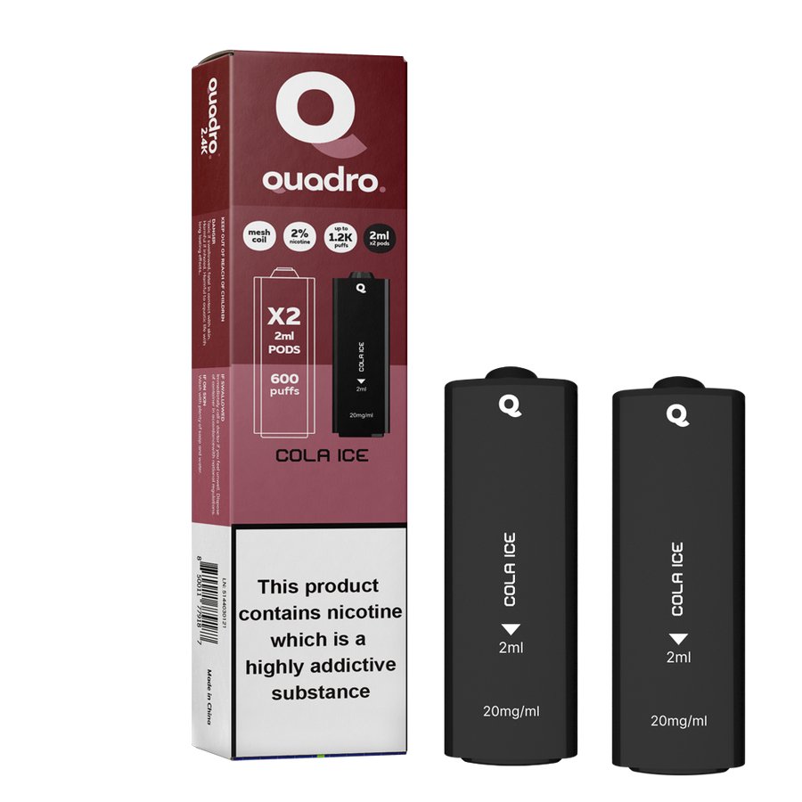 Buy Bulk 4 in 1 Quadro 2400 Puffs Replacement Pods Box of 5 - Vape Wholesale Mcr
