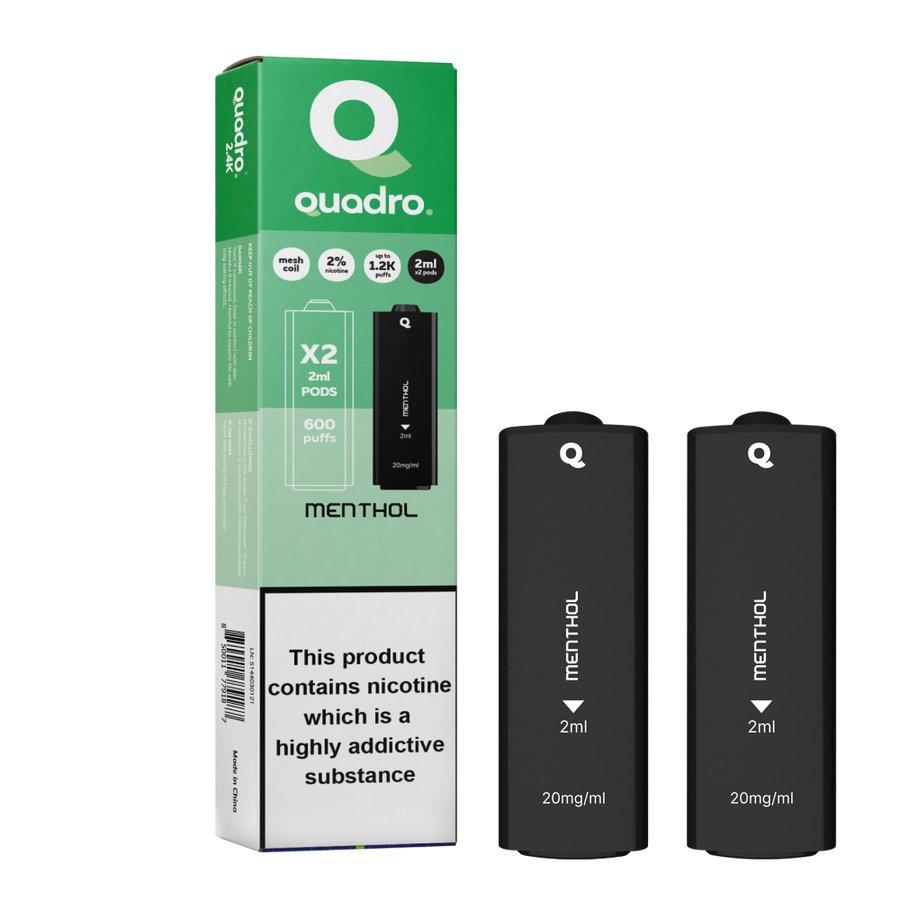 Buy Bulk 4 in 1 Quadro 2400 Puffs Replacement Pods Box of 5 - Vape Wholesale Mcr