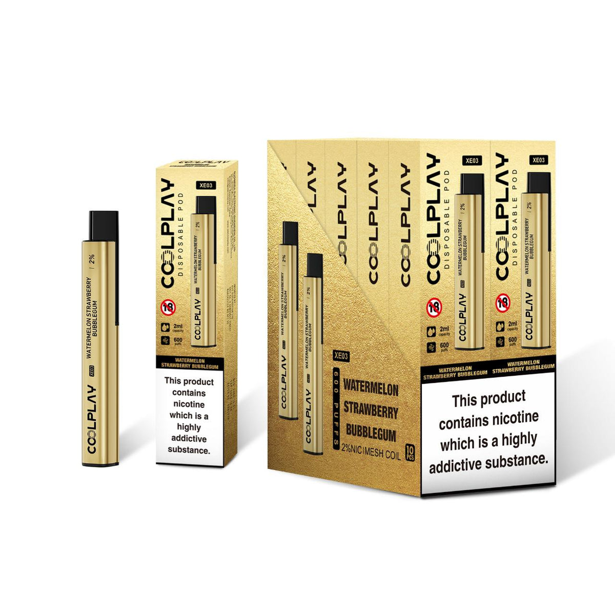 Buy Bulk Coolplay XE03 600 Puffs Disposable Vape Pod Box of 10 - Vape Wholesale Mcr