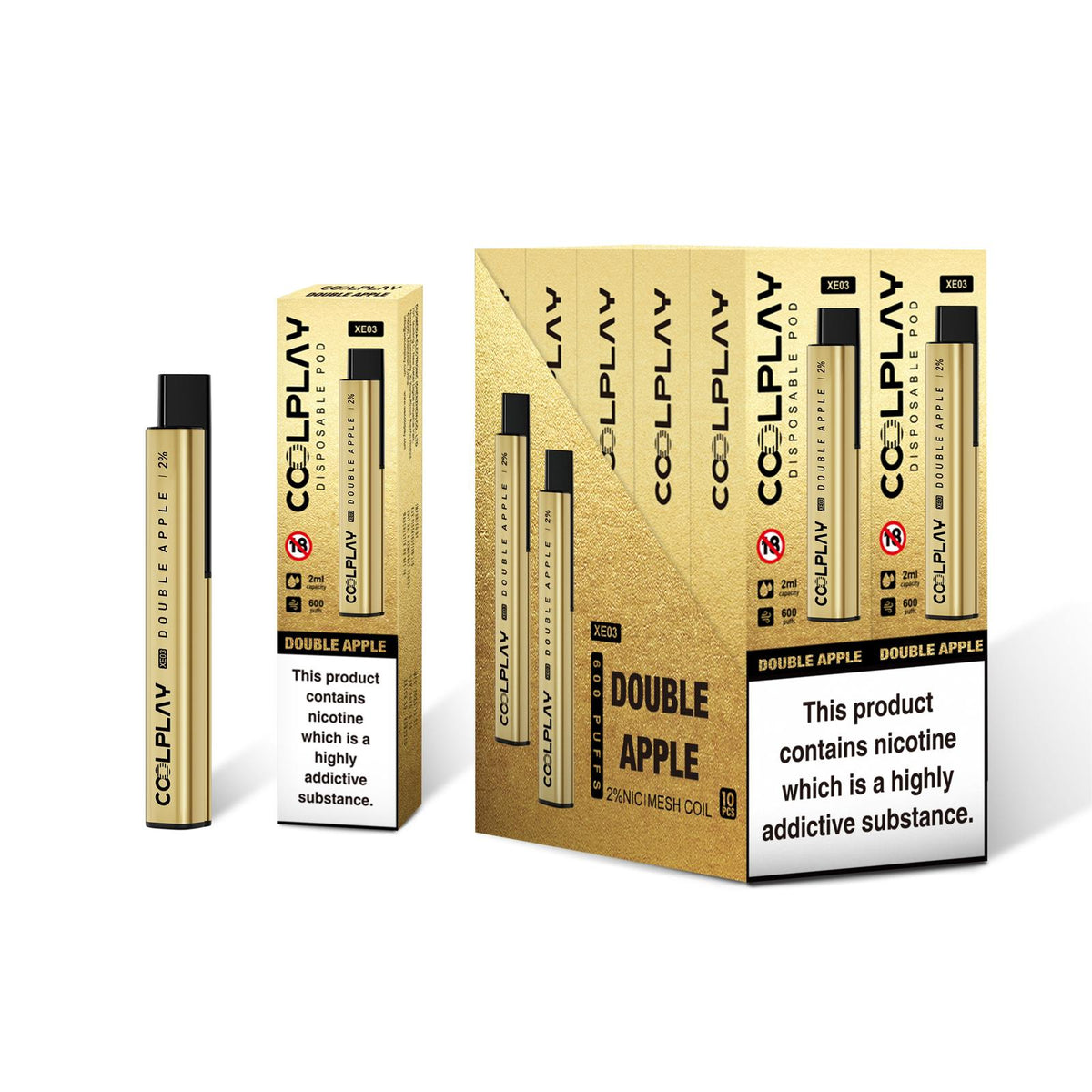 Buy Bulk Coolplay XE03 600 Puffs Disposable Vape Pod Box of 10 - Vape Wholesale Mcr