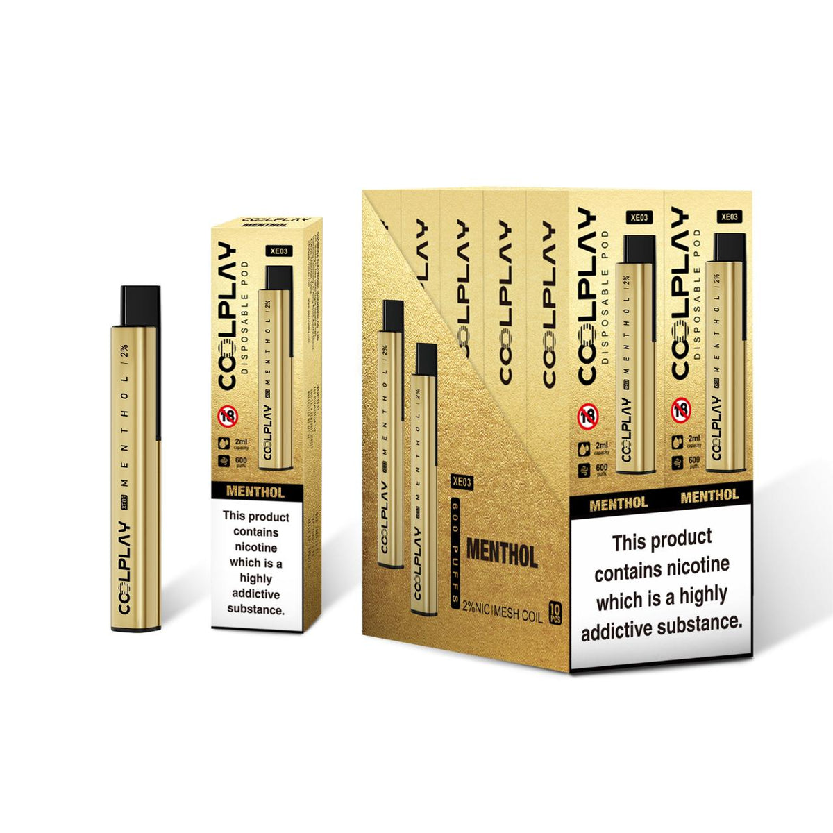 Buy Bulk Coolplay XE03 600 Puffs Disposable Vape Pod Box of 10 - Vape Wholesale Mcr
