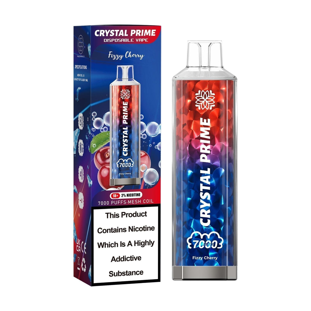 Buy Bulk Crystal Prime 7000 Puffs Disposable Vape Device Box of 10 - Vape Wholesale Mcr