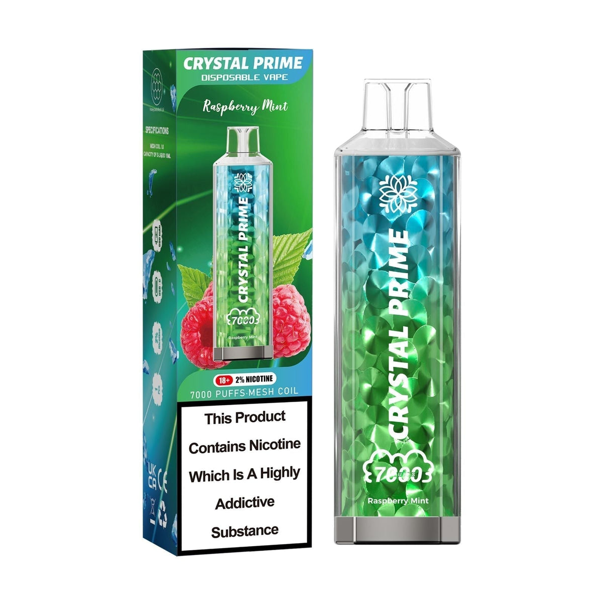 Buy Bulk Crystal Prime 7000 Puffs Disposable Vape Device Box of 10 - Vape Wholesale Mcr