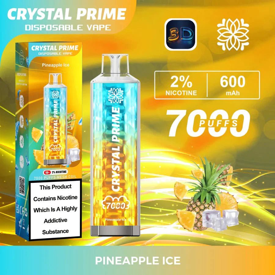 Crystal Prime 7000 Puffs Disposable Vape Device Box of 10 - Vape Wholesale Mcr