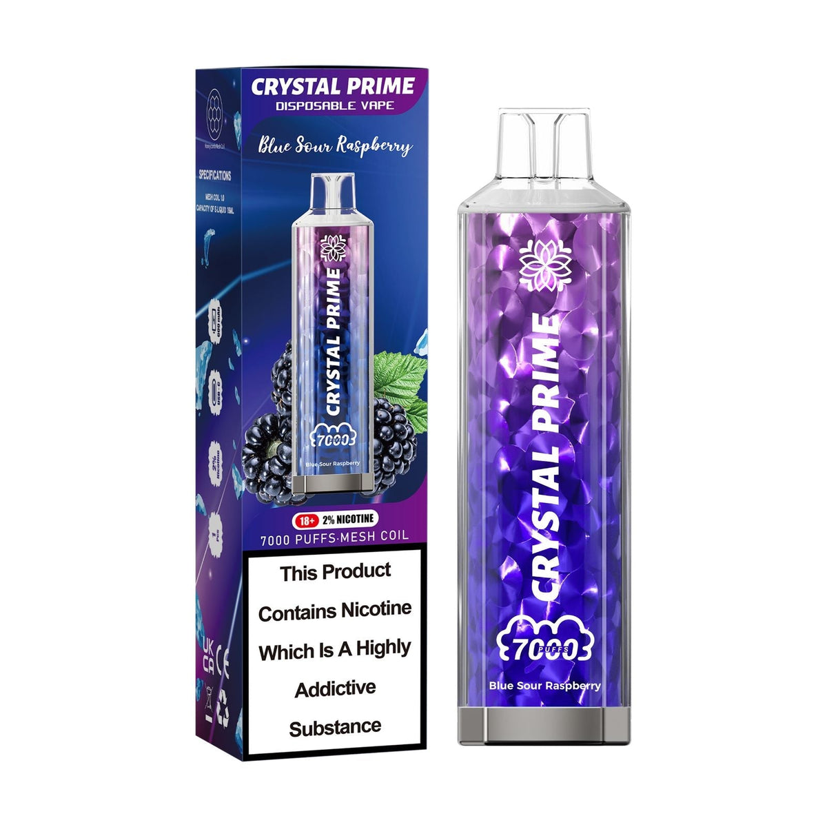 Buy Bulk Crystal Prime 7000 Puffs Disposable Vape Device Box of 10 - Vape Wholesale Mcr