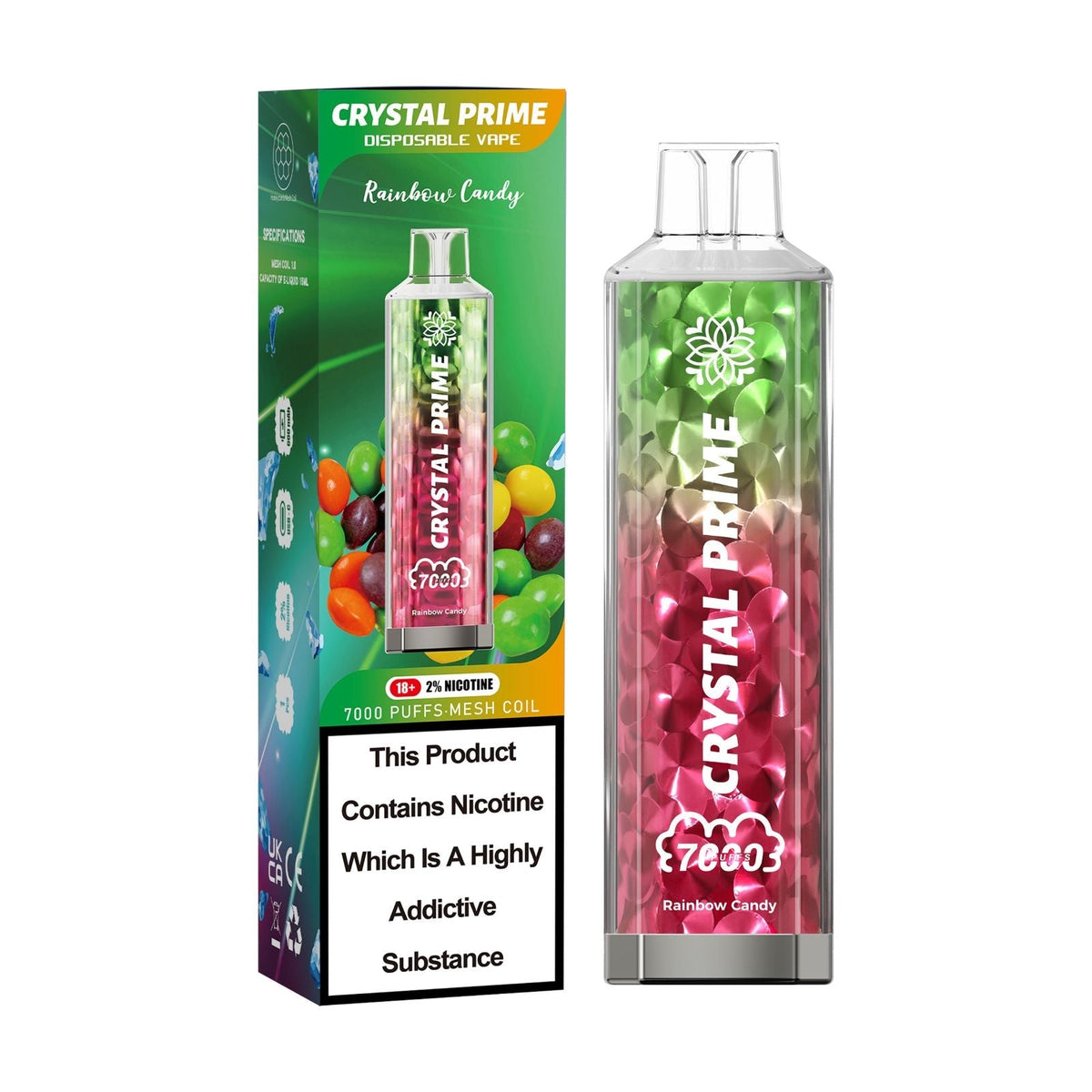 Buy Bulk Crystal Prime 7000 Puffs Disposable Vape Device Box of 10 - Vape Wholesale Mcr