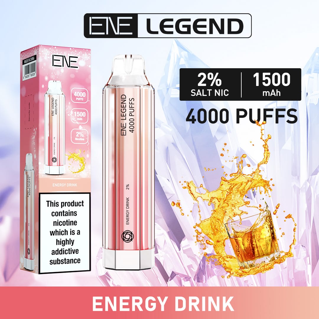 ENE Legend 4000 Disposable Vape Puff Pod Device - Box of 10 - Energy Drink -Vapeuksupplier