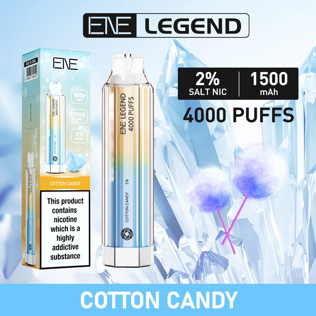 ENE Legend 4000 Disposable Vape Puff Pod Device - Box of 10 - Cotton Candy -Vapeuksupplier
