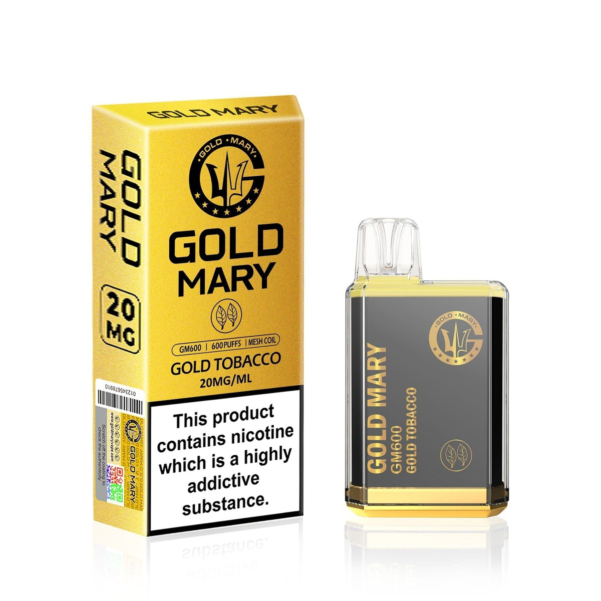 Gold Mary GM600 Disposable Vape Puff Bar Box of 10 - Vape Wholesale Mcr