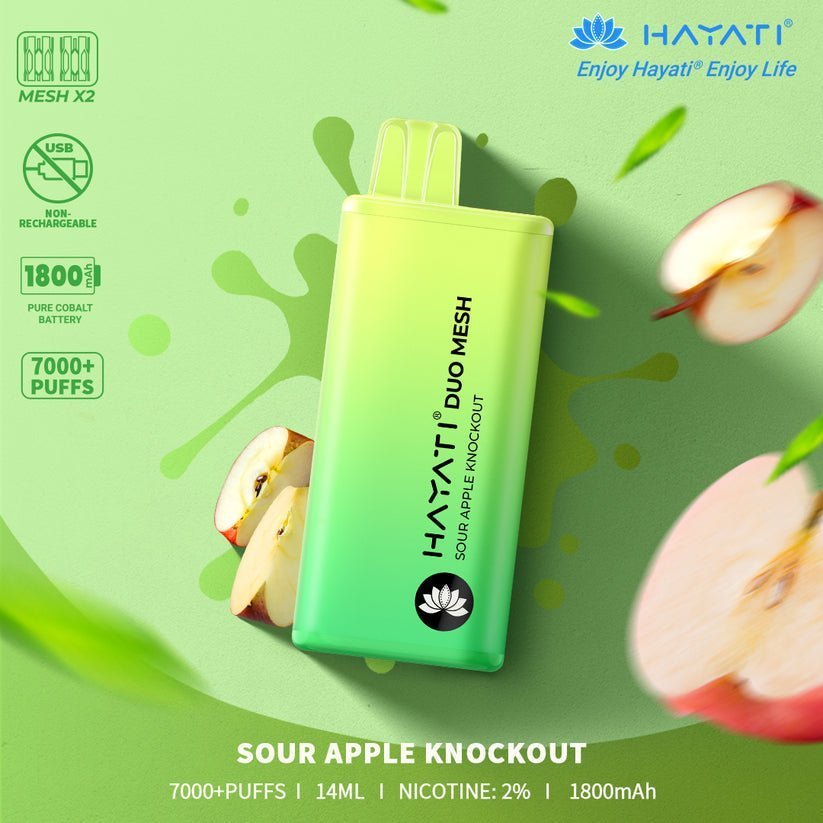 Hayati Duo Mesh 7000 Disposable Vape Puff Bar Pod Box of 10 - Vape Wholesale Mcr