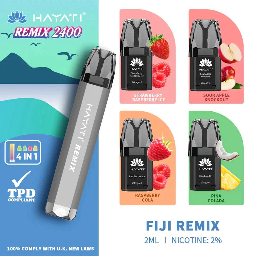 Hayati Remix 2400 Puffs 4 in 1 Disposable Vape Pod Kit - Vape Wholesale Mcr