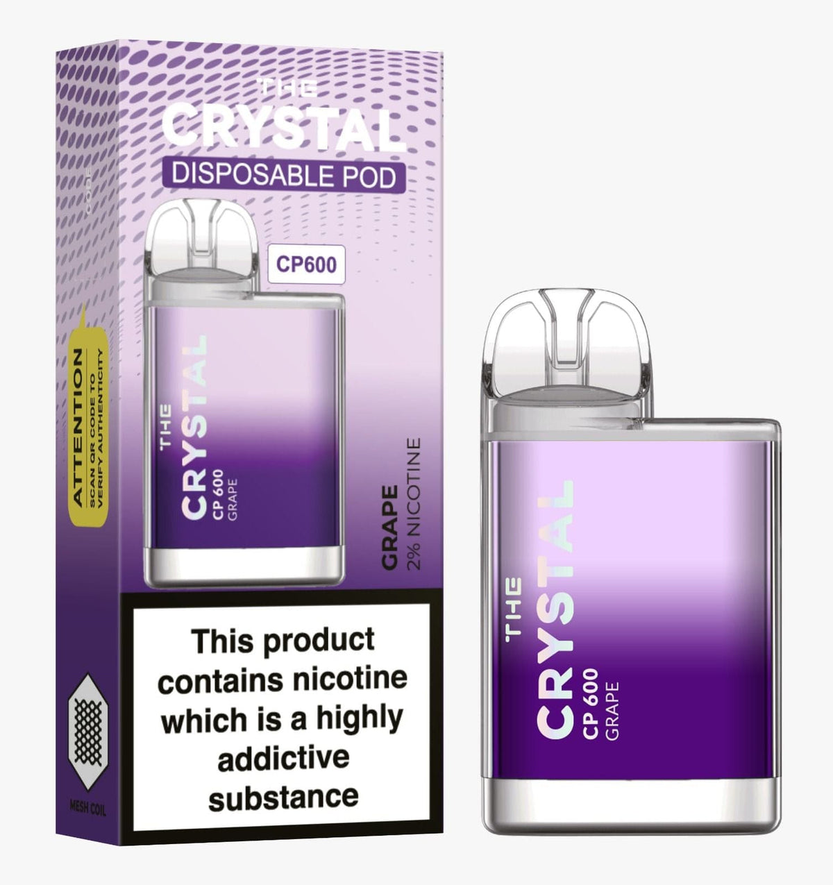 Buy Bulk The Crystal CP600 Disposable Vape Puff Mini Pod Box of 10 - Vape Wholesale Mcr