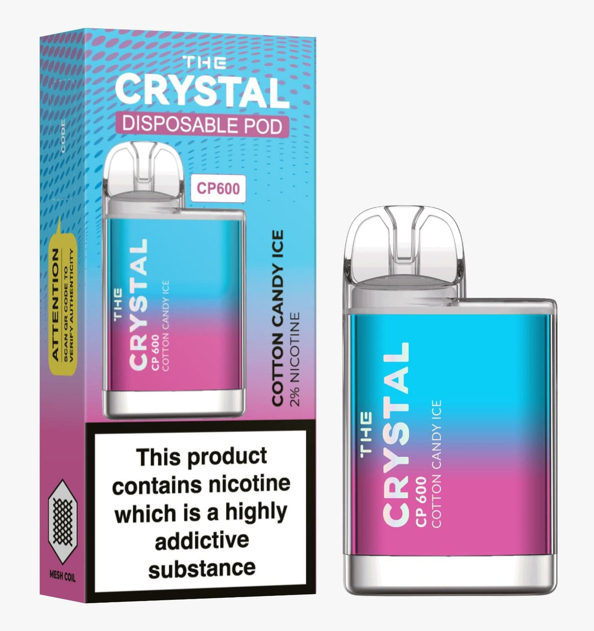 Buy Bulk The Crystal CP600 Disposable Vape Puff Mini Pod Box of 10 - Vape Wholesale Mcr