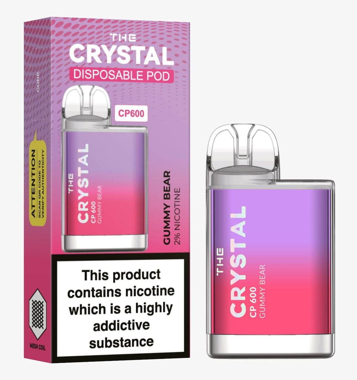Buy Bulk The Crystal CP600 Disposable Vape Puff Mini Pod Box of 10 - Vape Wholesale Mcr