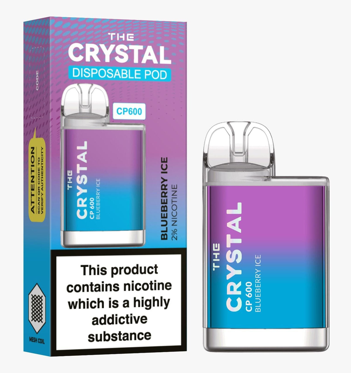 Buy Bulk The Crystal CP600 Disposable Vape Puff Mini Pod Box of 10 - Vape Wholesale Mcr