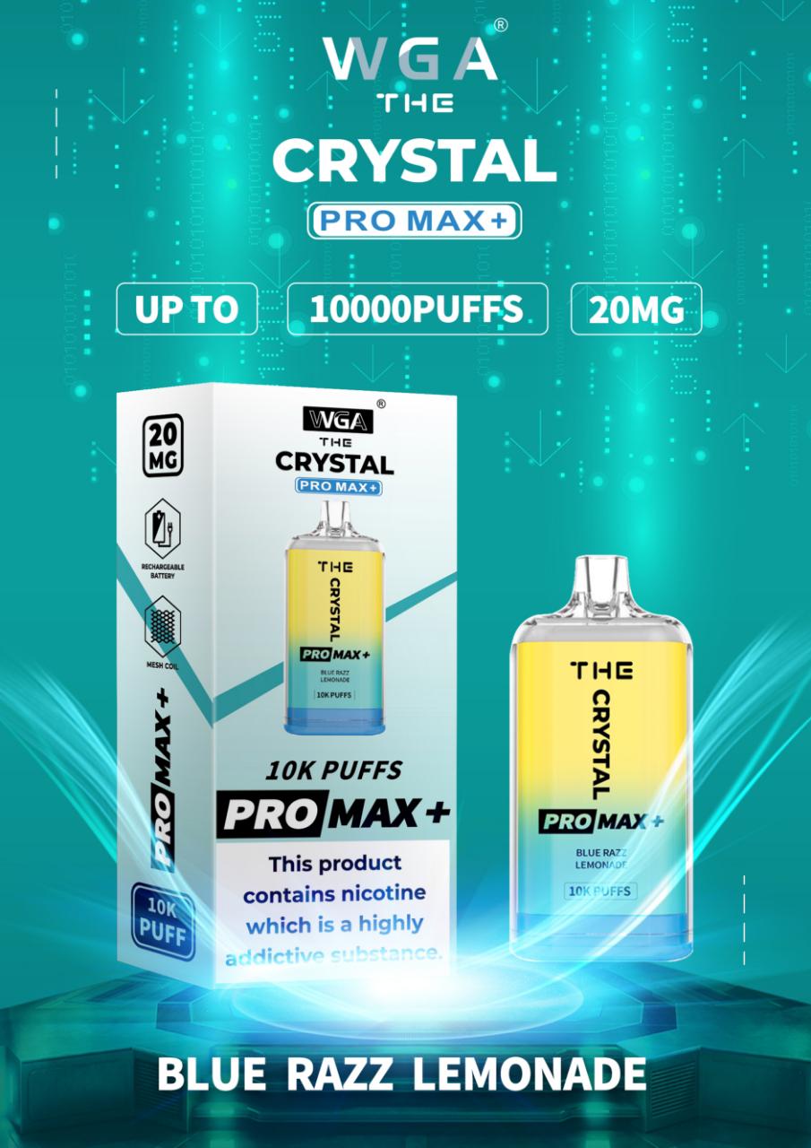 Buy Bulk The Crystal Pro Max + 10000 Disposable Vape Pod Box of 10 - Vape Wholesale Mcr