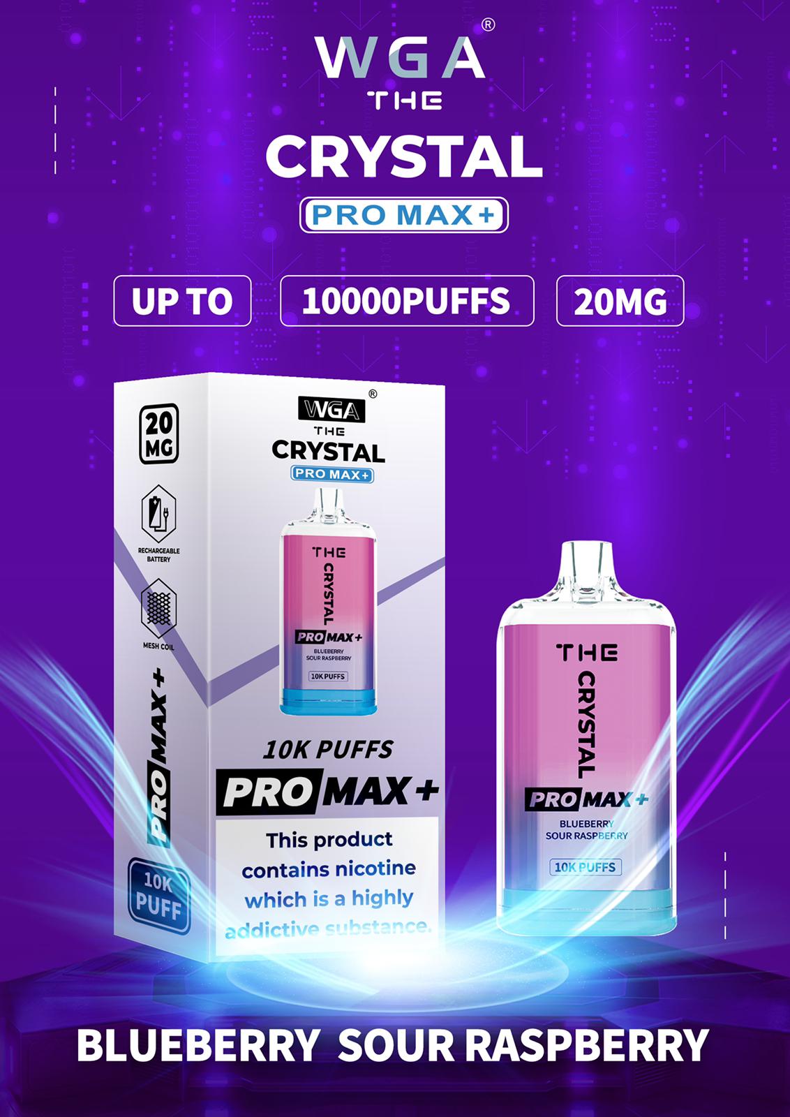 Buy Bulk The Crystal Pro Max + 10000 Disposable Vape Pod Box of 10 - Vape Wholesale Mcr