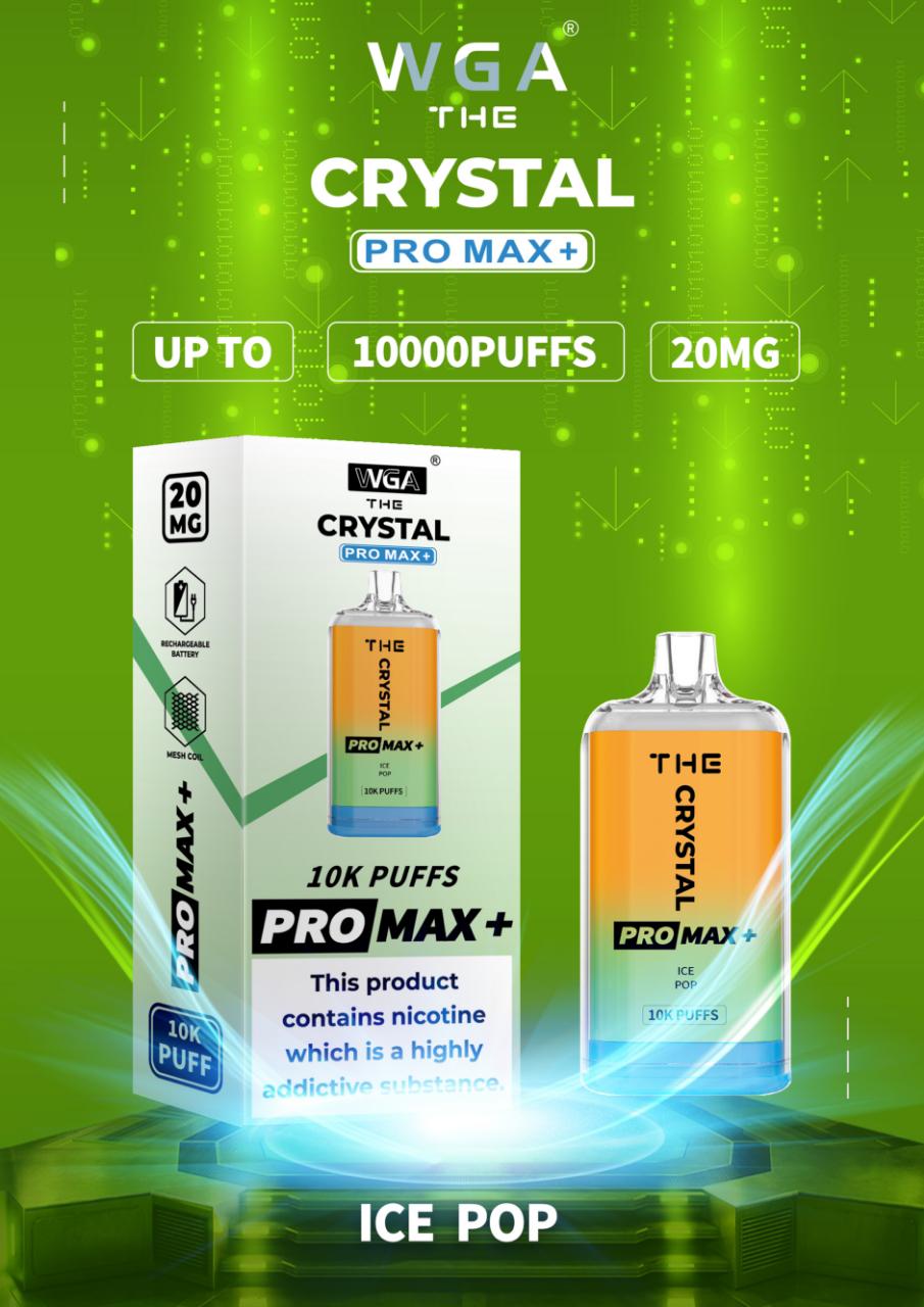 The Crystal Pro Max + 10000 Disposable Vape Pod Box of 10 - Vape Wholesale Mcr