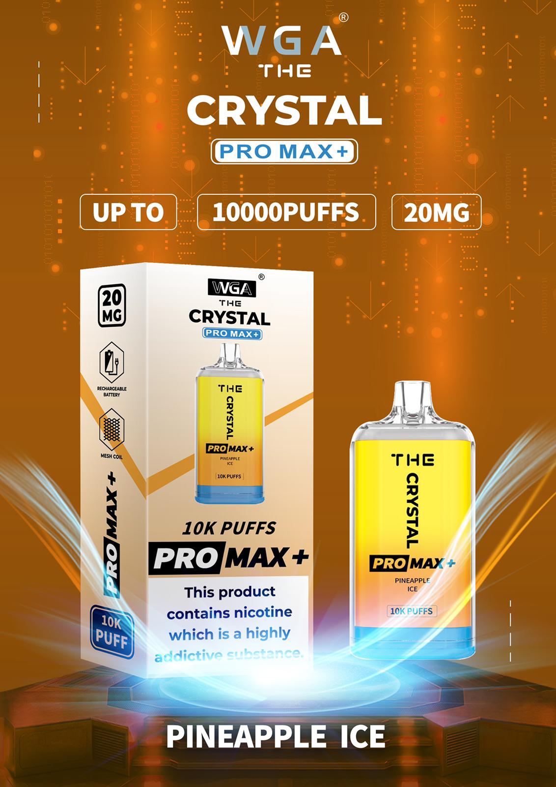 Buy Bulk The Crystal Pro Max + 10000 Disposable Vape Pod Box of 10 - Vape Wholesale Mcr