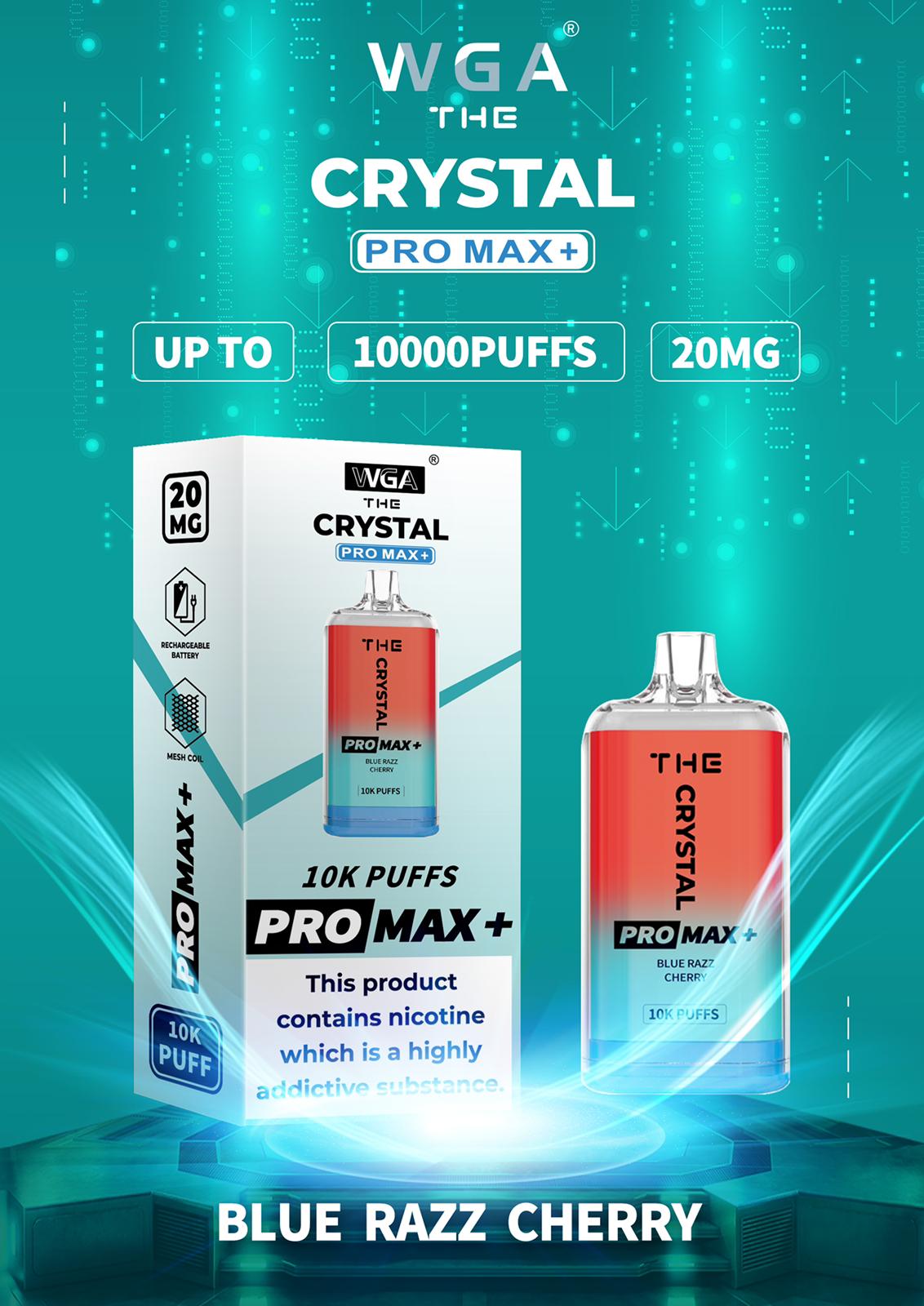 The Crystal Pro Max + 10000 Disposable Vape Pod Box of 10 - Vape Wholesale Mcr